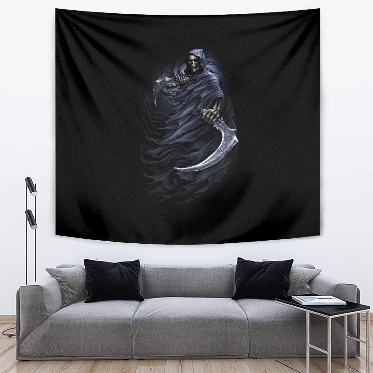 Skull Tapestry Purple Death Reaper - Wonder Print Shop