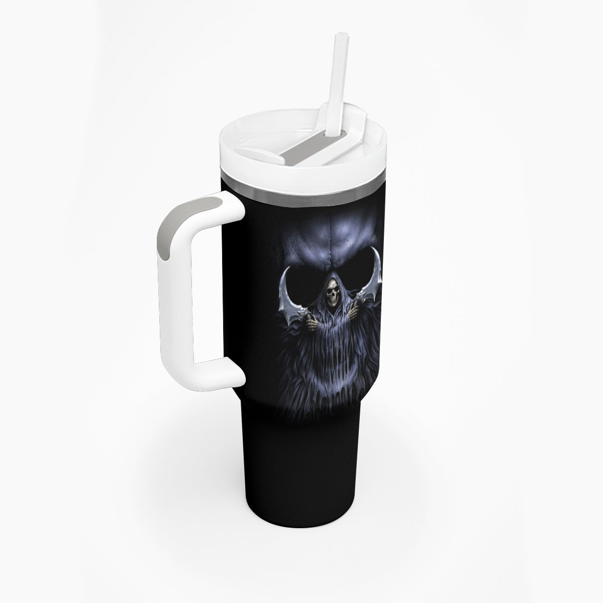 Skull Tumbler With Handle Purple Death Reaper - Wonder Print Shop