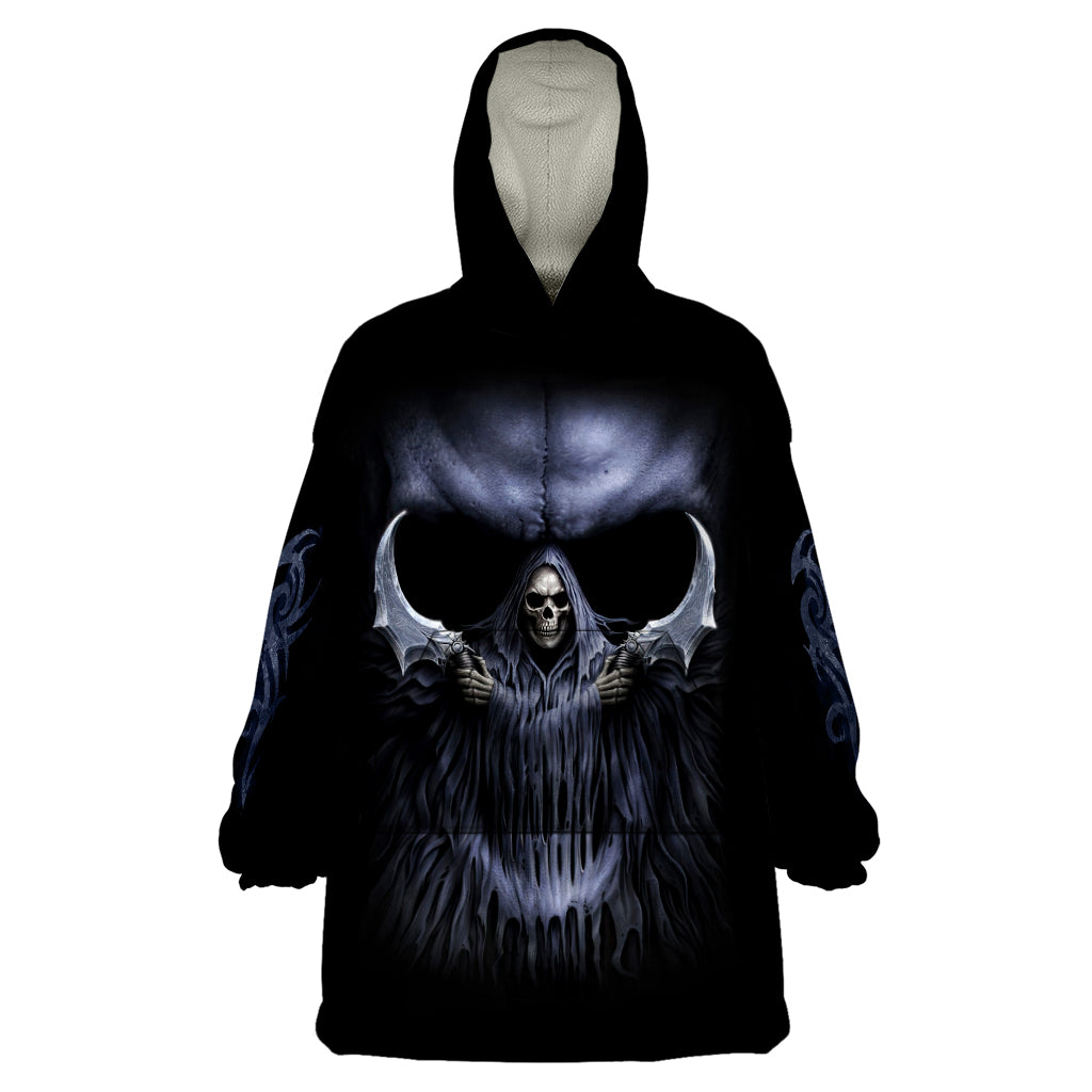 Skull Wearable Blanket Hoodie Purple Death Reaper - Wonder Print Shop