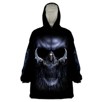 Skull Wearable Blanket Hoodie Purple Death Reaper - Wonder Print Shop