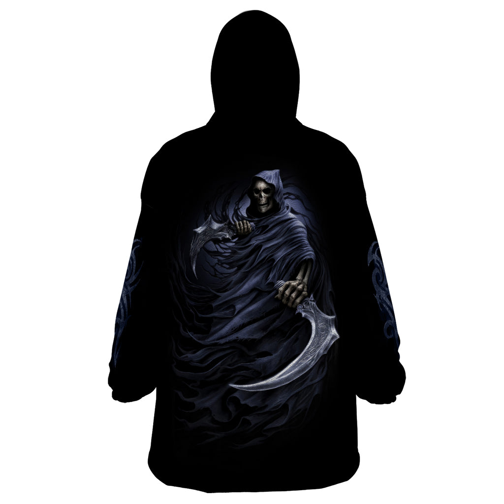 Skull Wearable Blanket Hoodie Purple Death Reaper - Wonder Print Shop