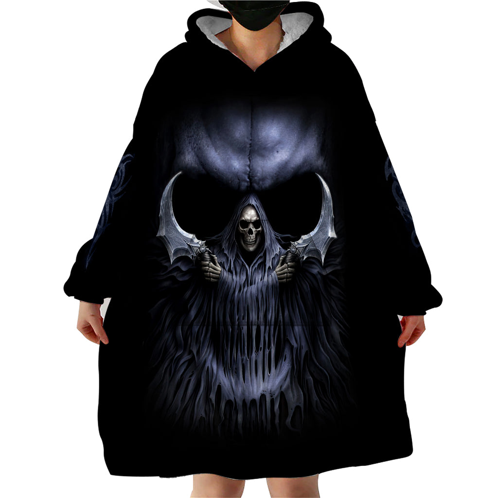 Skull Wearable Blanket Hoodie Purple Death Reaper - Wonder Print Shop