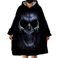 Skull Wearable Blanket Hoodie Purple Death Reaper - Wonder Print Shop