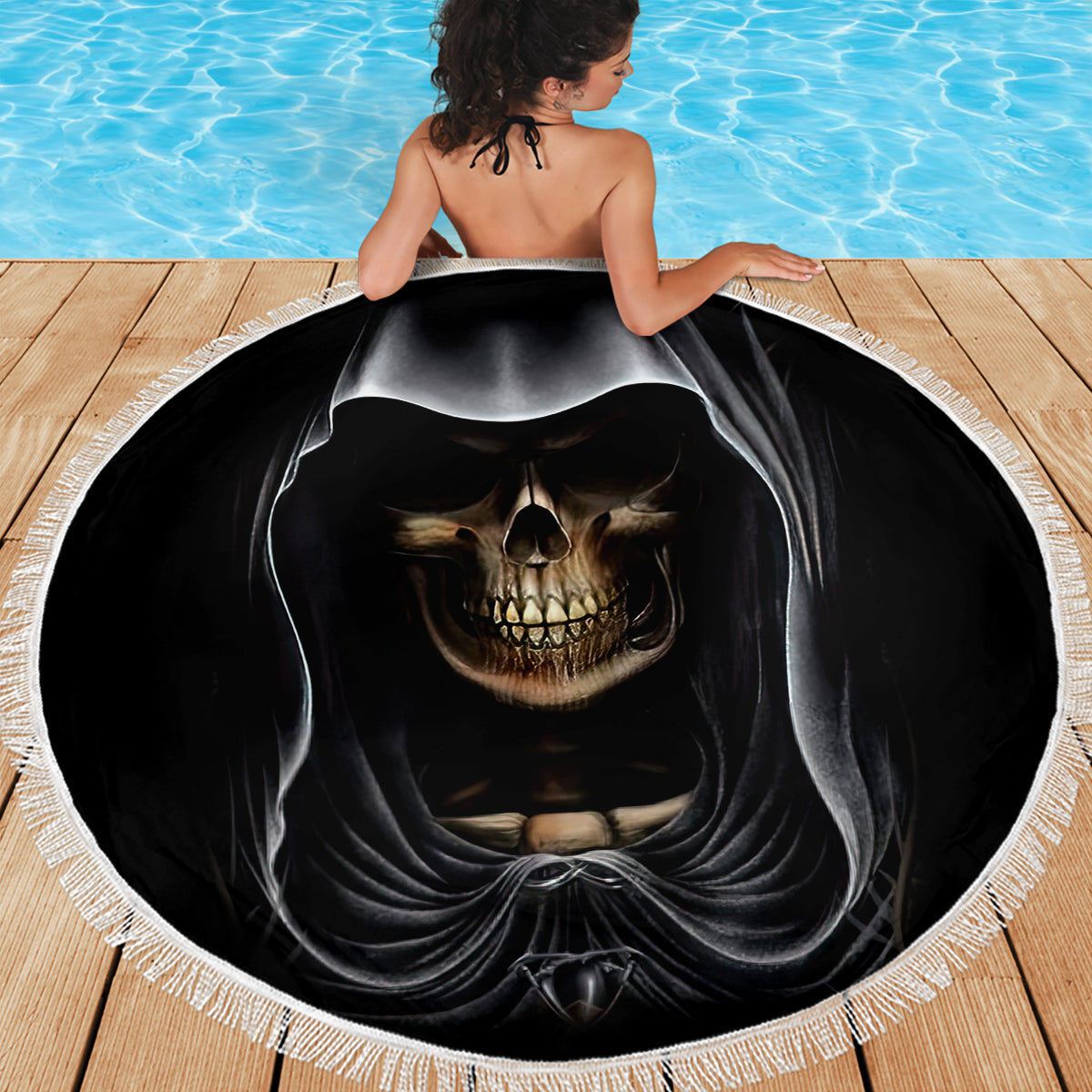 Skull Beach Blanket Double Skull And Death Angel - Wonder Print Shop