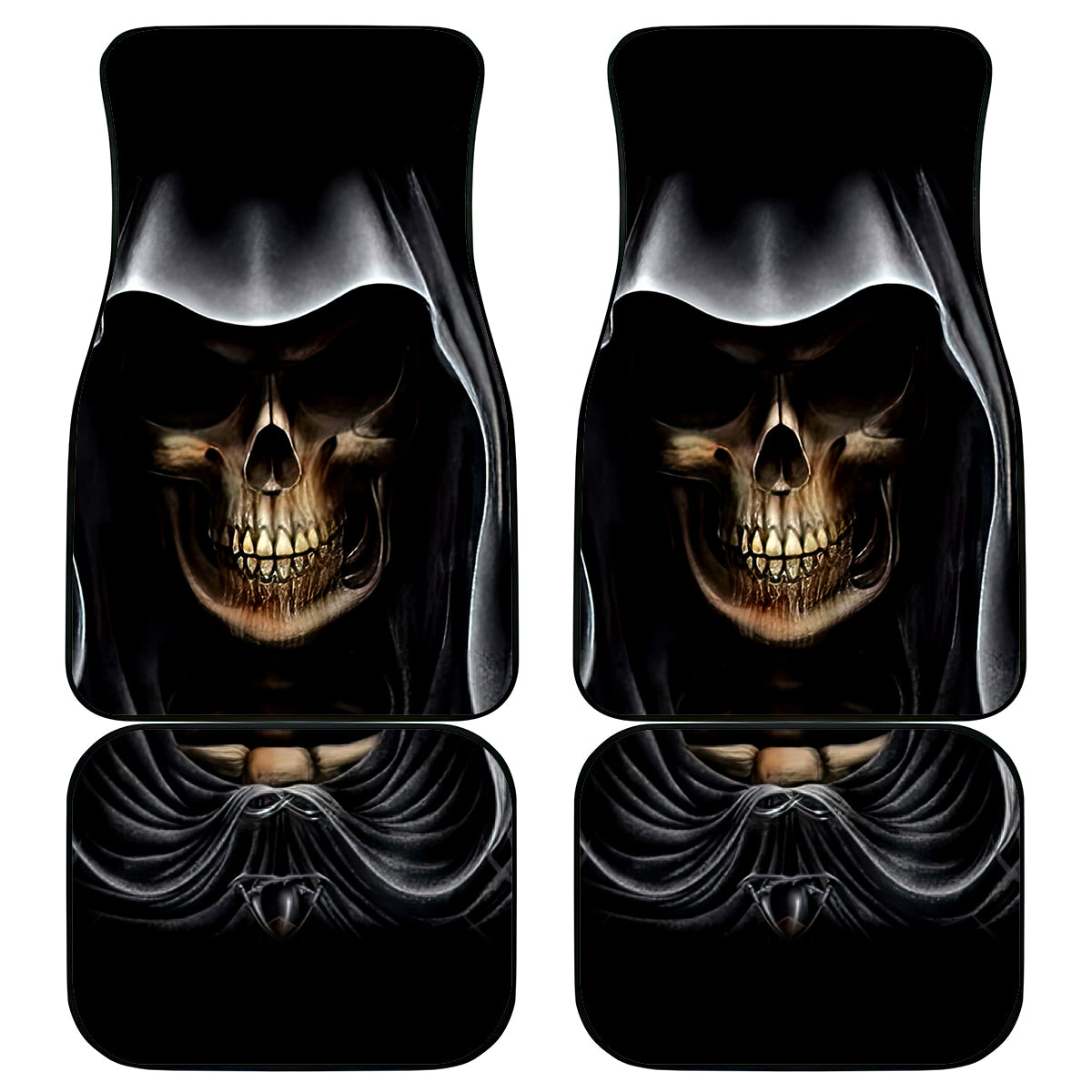 Skull Car Mats Double Skull And Death Angel - Wonder Print Shop