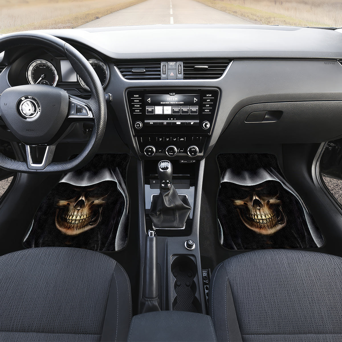 Skull Car Mats Double Skull And Death Angel - Wonder Print Shop