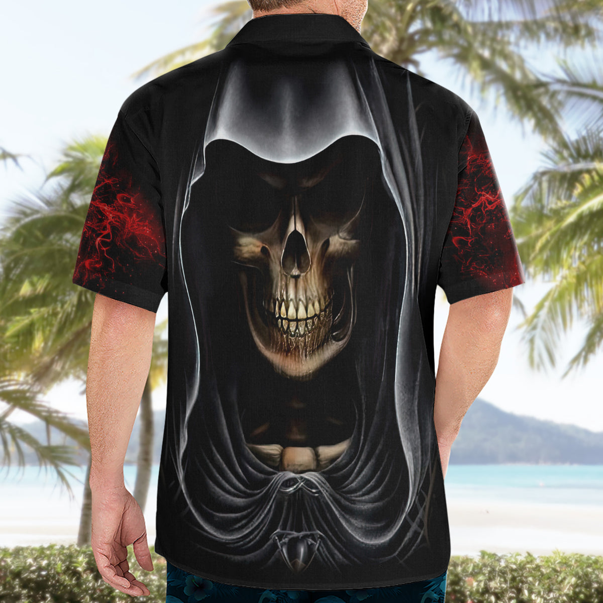 Skull Hawaiian Shirt Double Skull And Death Angel - Wonder Print Shop