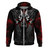 Skull Hoodie Double Skull And Death Angel - Wonder Print Shop