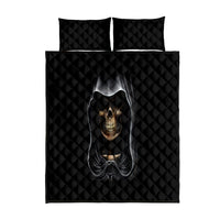 Skull Quilt Bed Set Double Skull And Death Angel - Wonder Print Shop