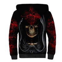 Skull Sherpa Hoodie Double Skull And Death Angel - Wonder Print Shop