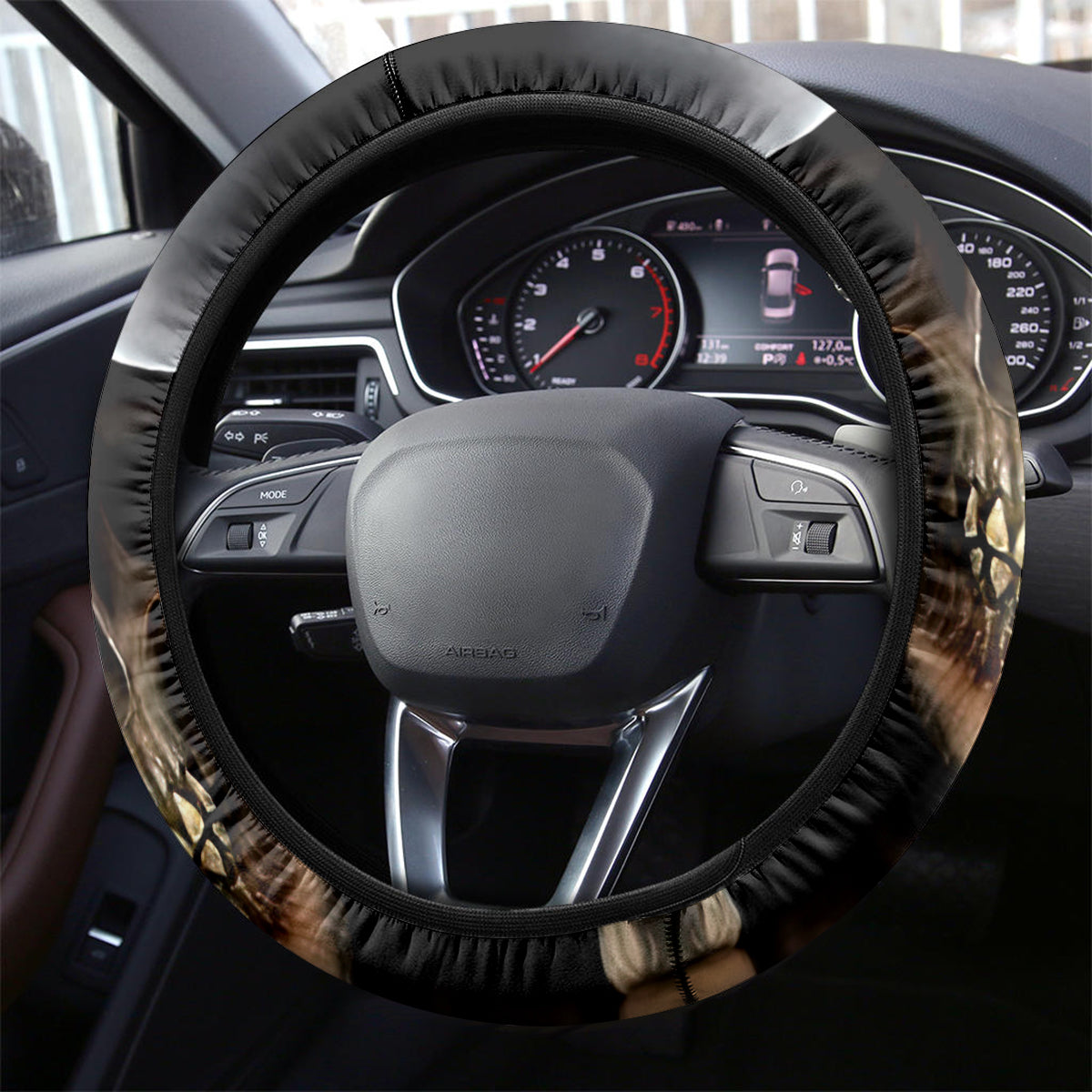 Skull Steering Wheel Cover Double Skull And Death Angel - Wonder Print Shop