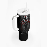 Skull Tumbler With Handle Double Skull And Death Angel - Wonder Print Shop