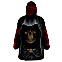 Skull Wearable Blanket Hoodie Double Skull And Death Angel - Wonder Print Shop