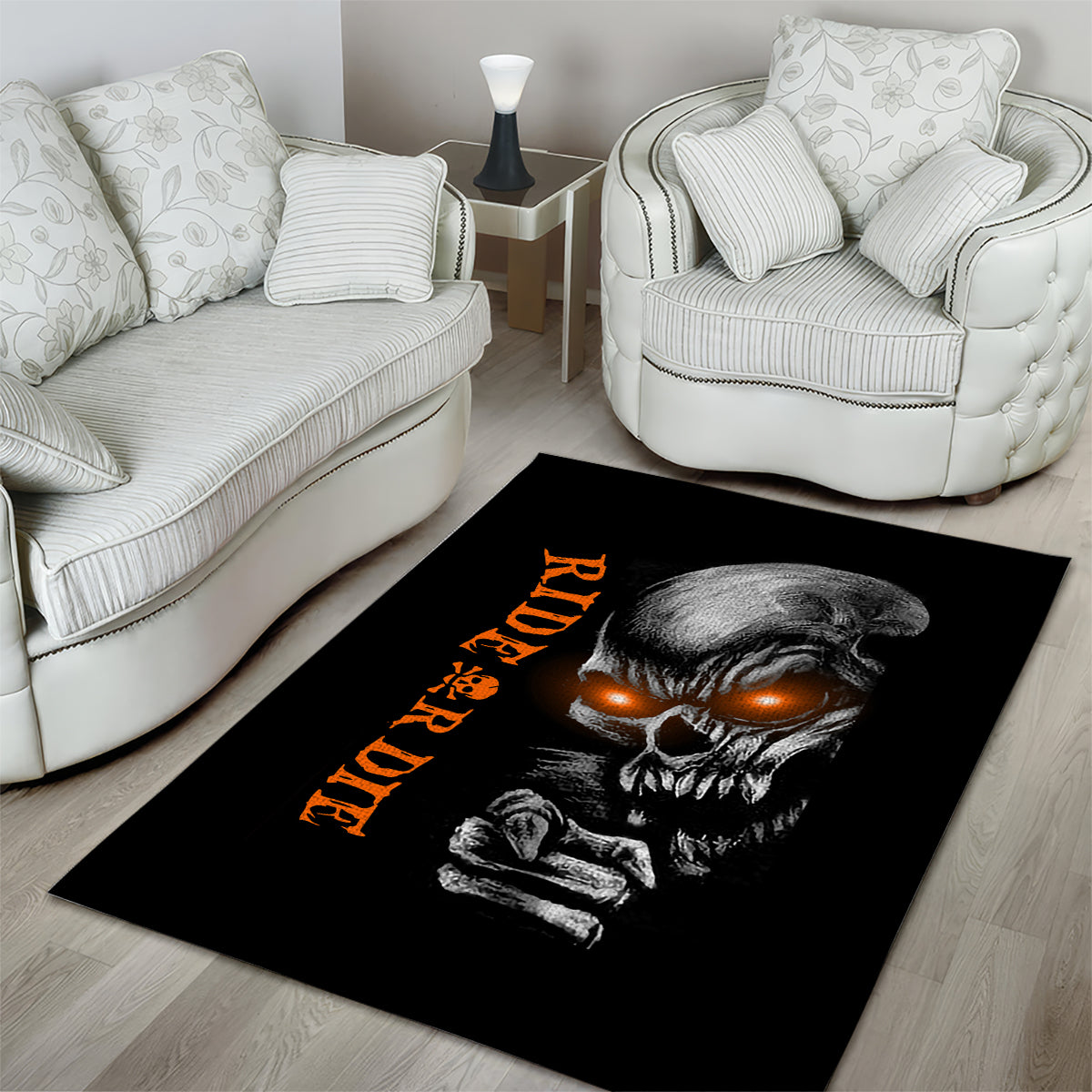 Skull Area Rug Ride Or Die - Wonder Print Shop