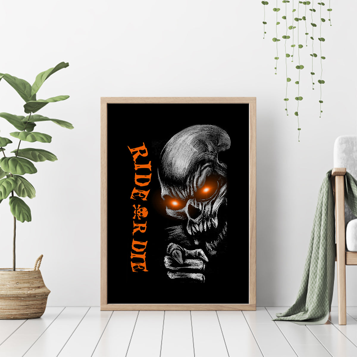 Skull Canvas Wall Art Ride Or Die - Wonder Print Shop
