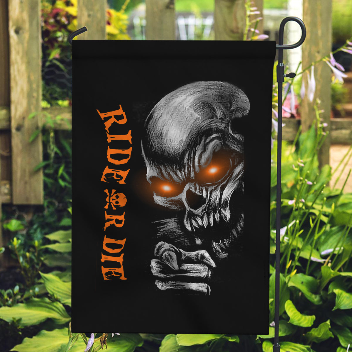 Skull Garden Flag Ride Or Die - Wonder Print Shop