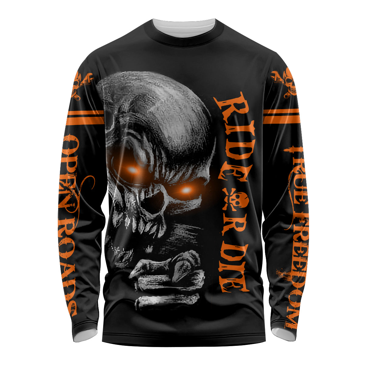 Skull Long Sleeve Shirt Ride Or Die - Wonder Print Shop