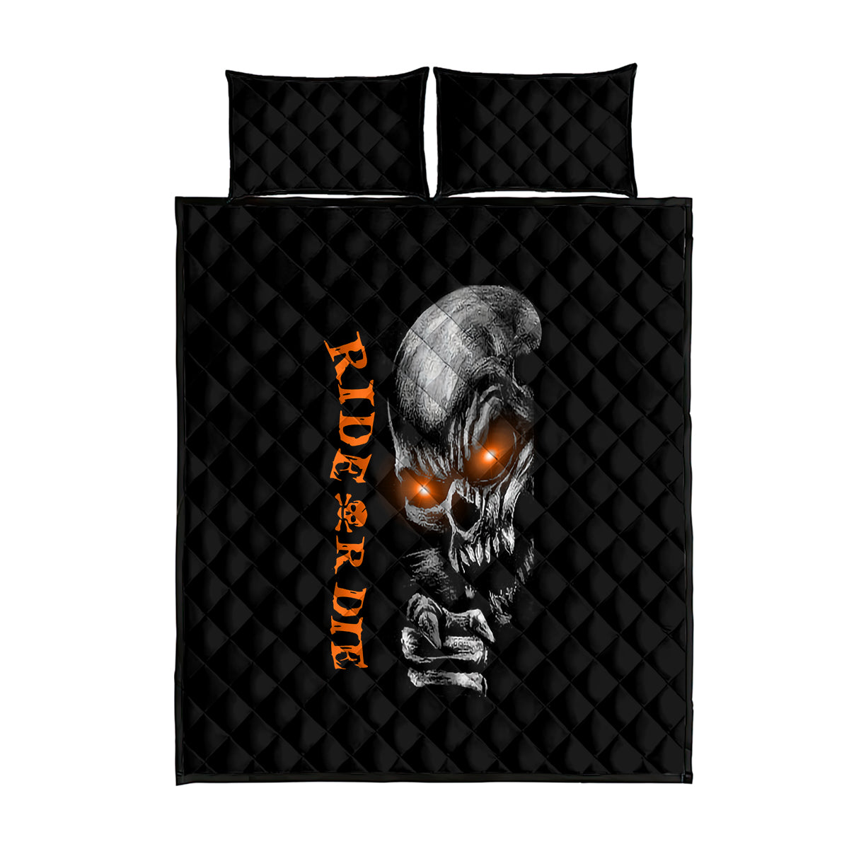 Skull Quilt Bed Set Ride Or Die - Wonder Print Shop