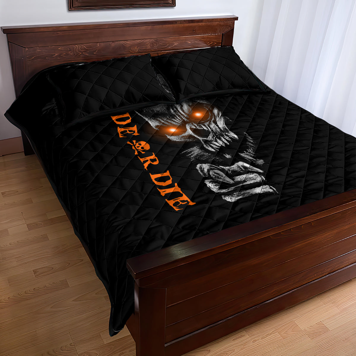 Skull Quilt Bed Set Ride Or Die - Wonder Print Shop