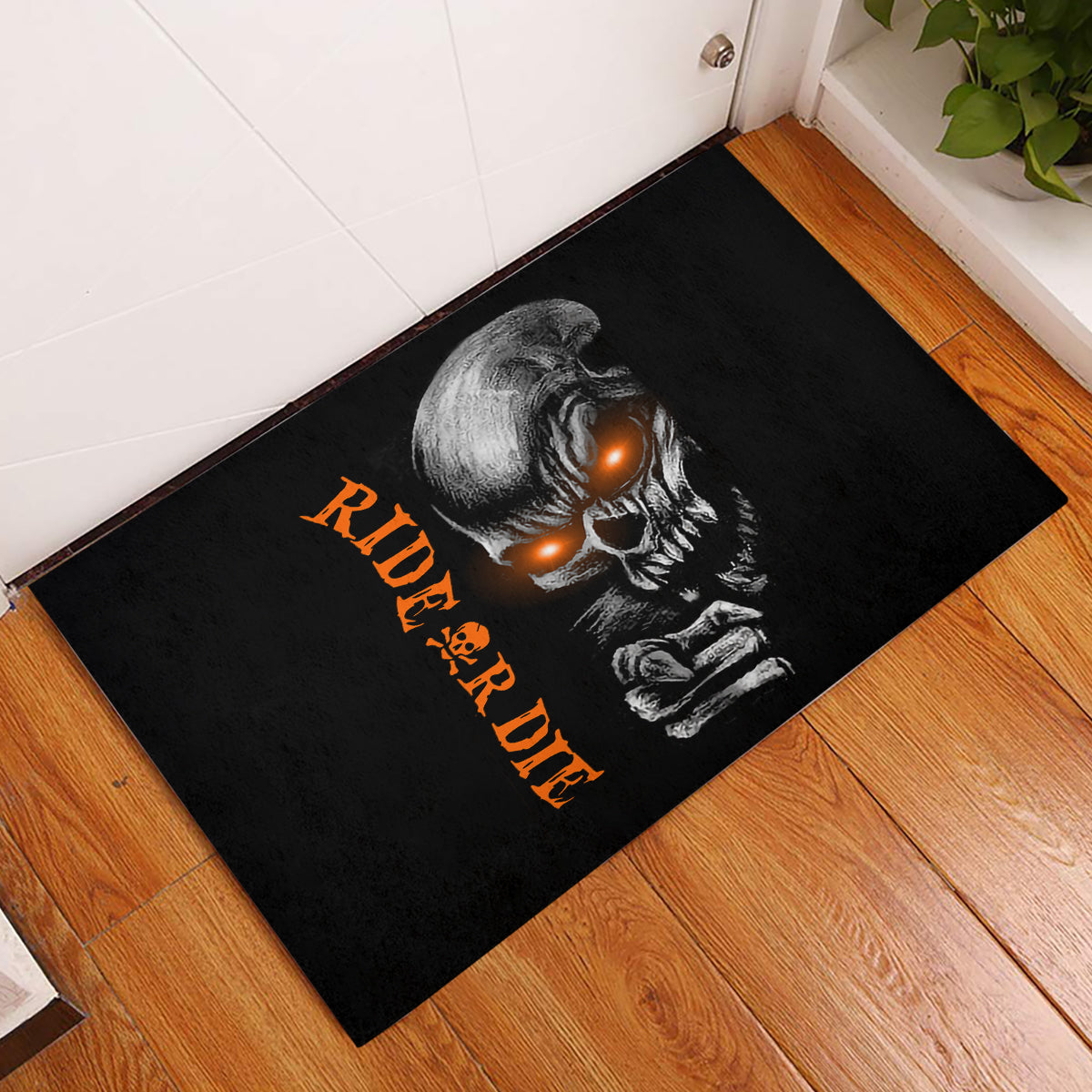 Skull Rubber Doormat Ride Or Die - Wonder Print Shop