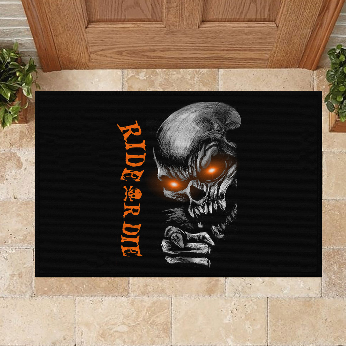 Skull Rubber Doormat Ride Or Die - Wonder Print Shop