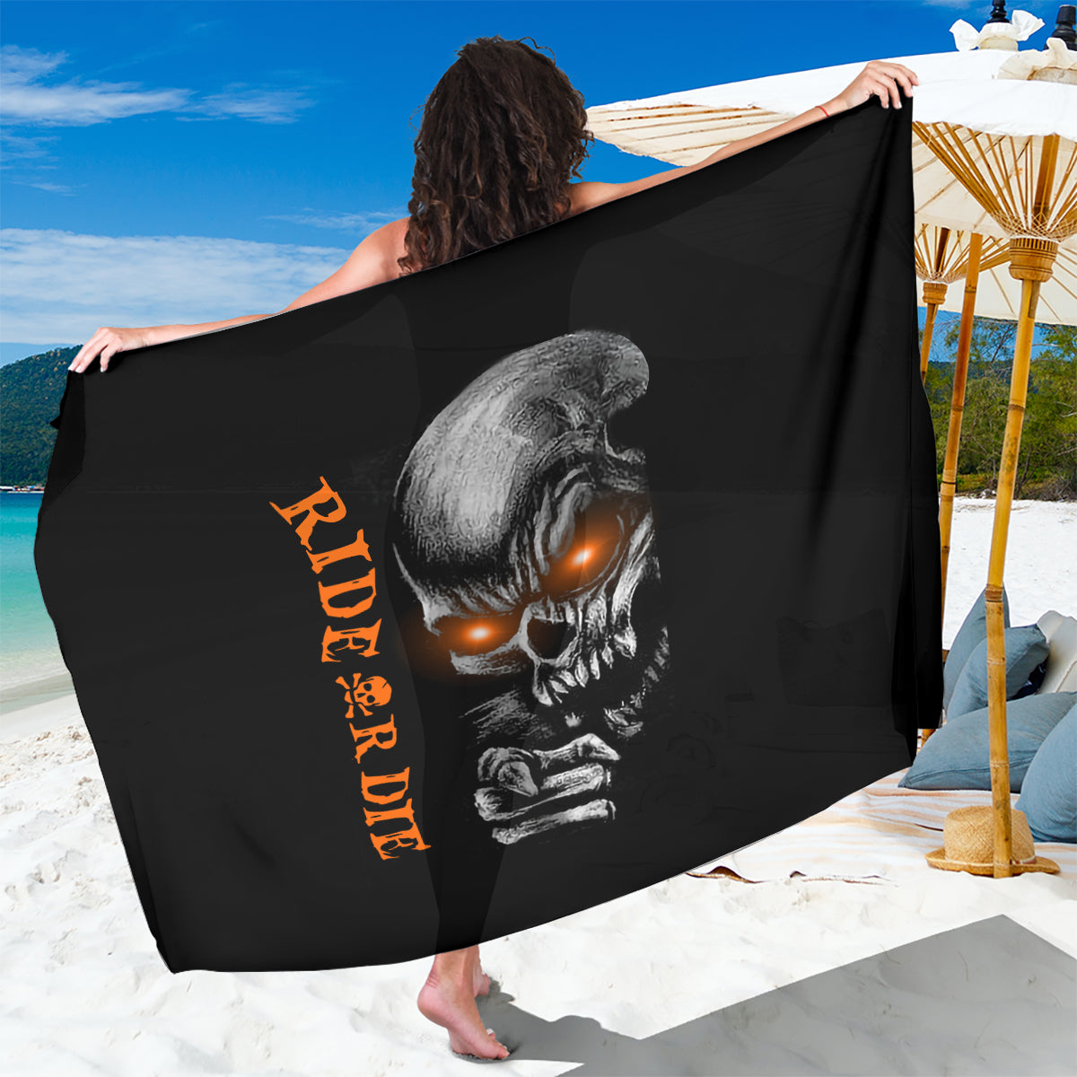Skull Sarong Ride Or Die - Wonder Print Shop