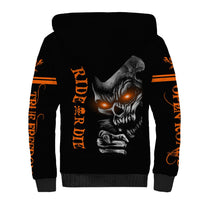 Skull Sherpa Hoodie Ride Or Die - Wonder Print Shop