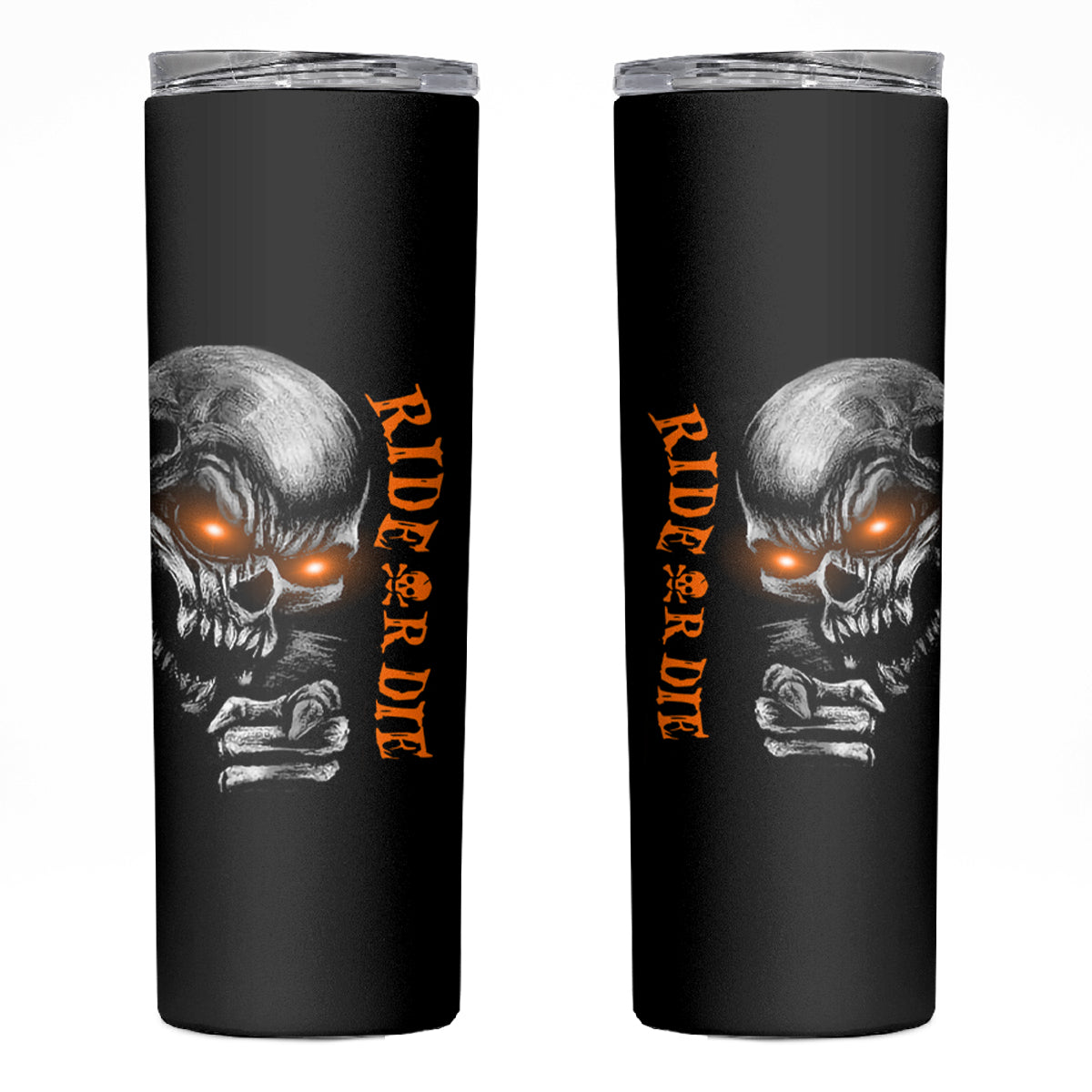 Skull Skinny Tumbler Ride Or Die - Wonder Print Shop