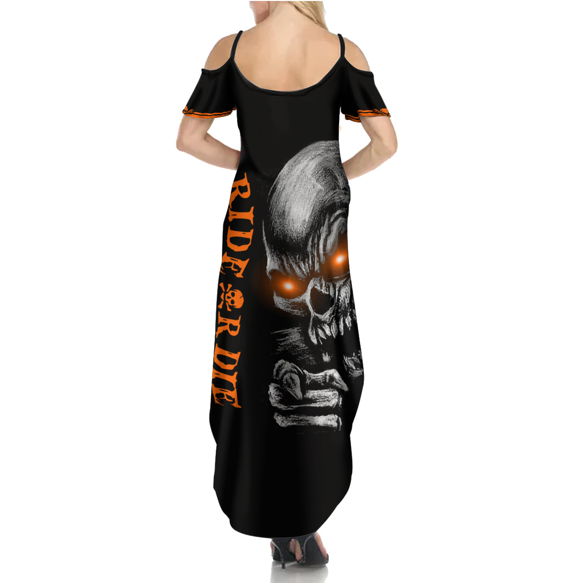 Skull Summer Maxi Dress Ride Or Die - Wonder Print Shop