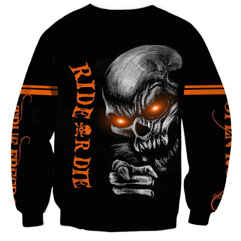 Skull Sweatshirt Ride Or Die - Wonder Print Shop