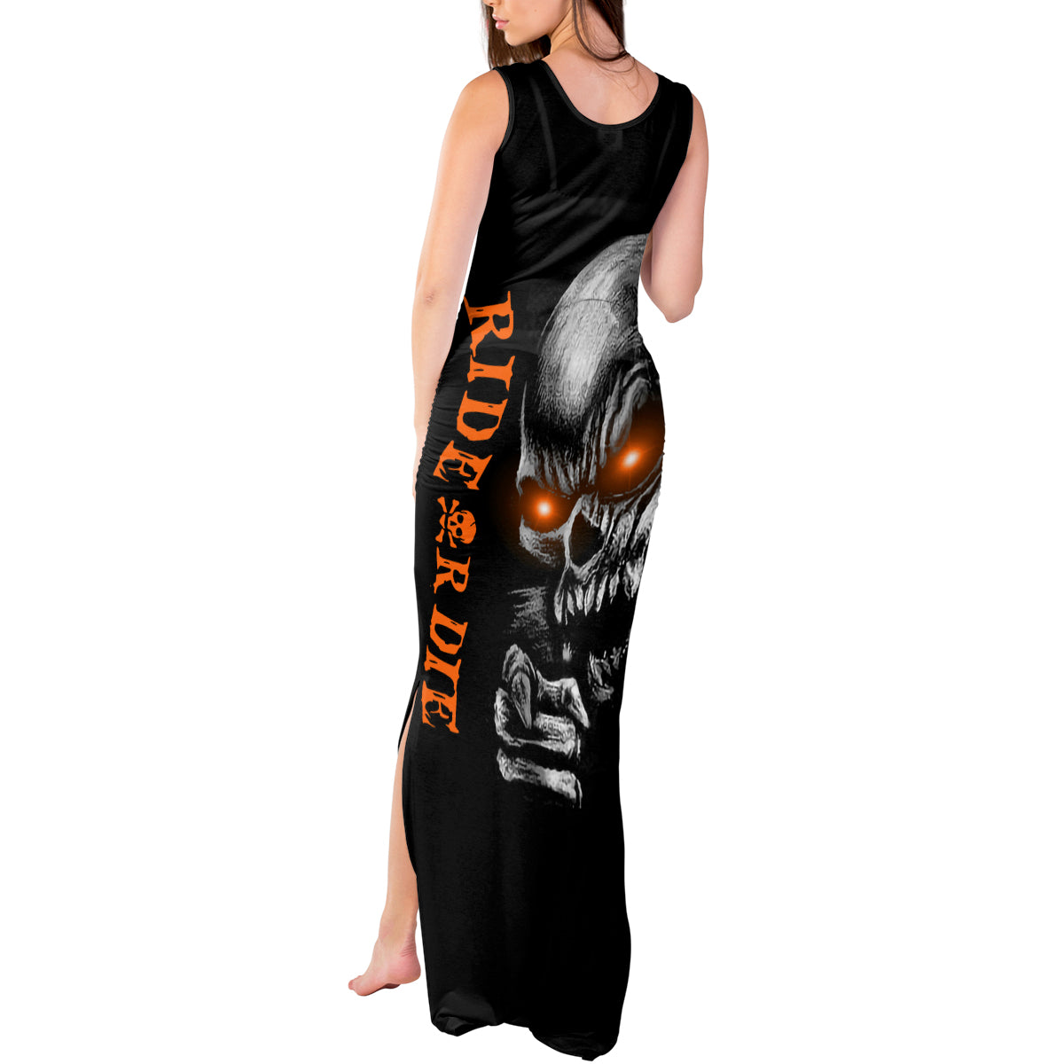 Skull Tank Maxi Dress Ride Or Die - Wonder Print Shop