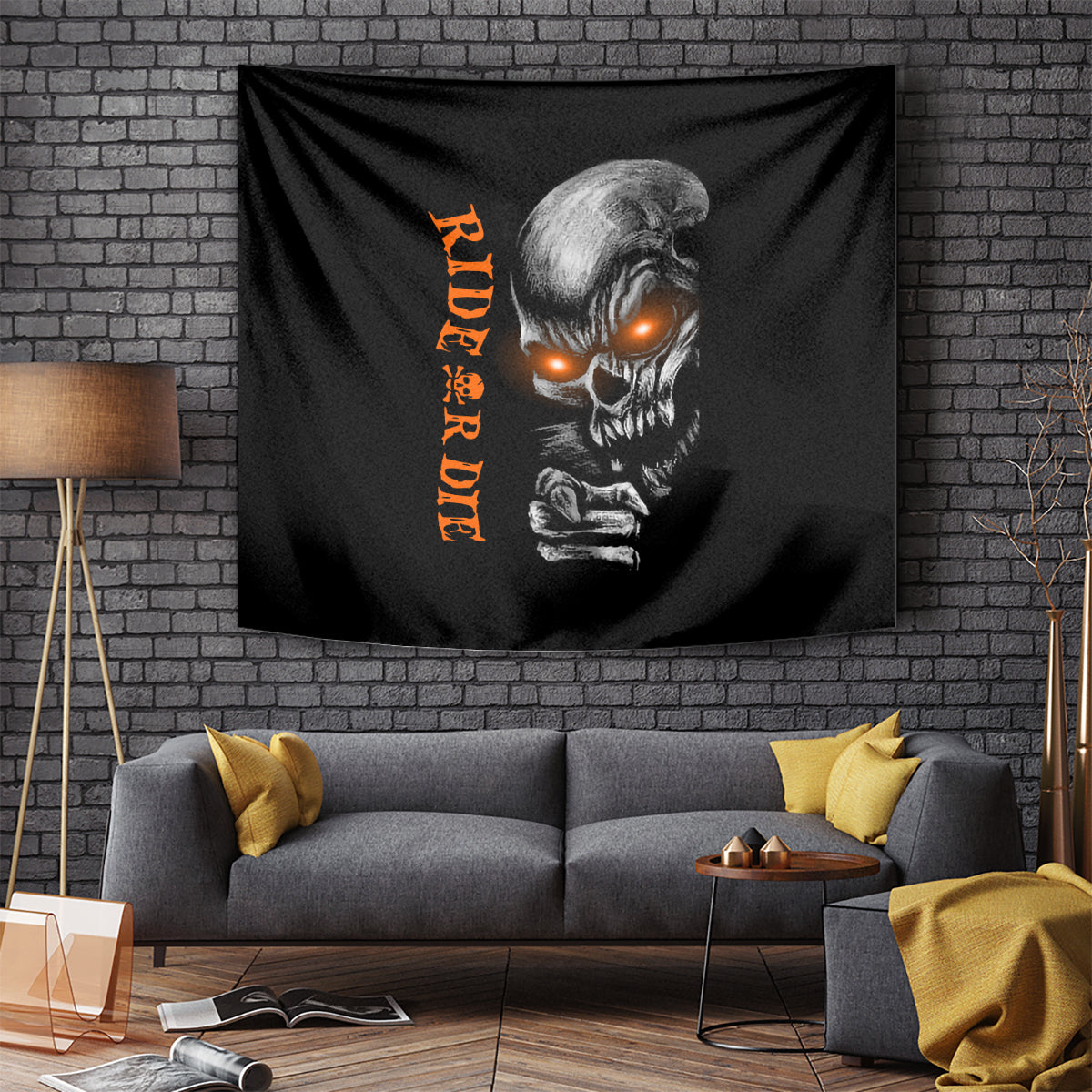 Skull Tapestry Ride Or Die - Wonder Print Shop
