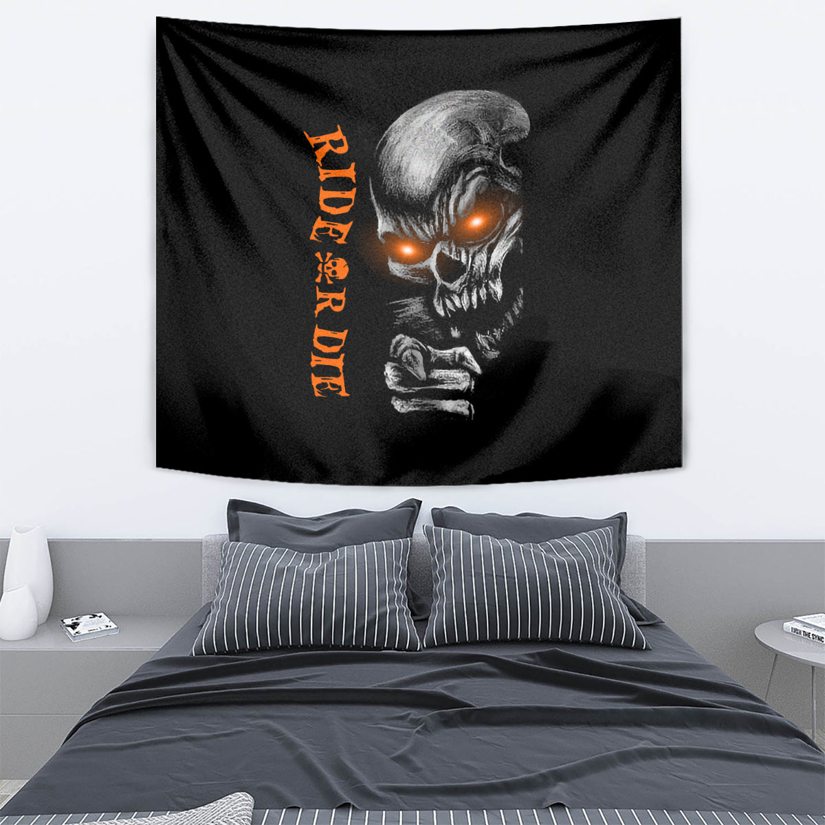 Skull Tapestry Ride Or Die - Wonder Print Shop