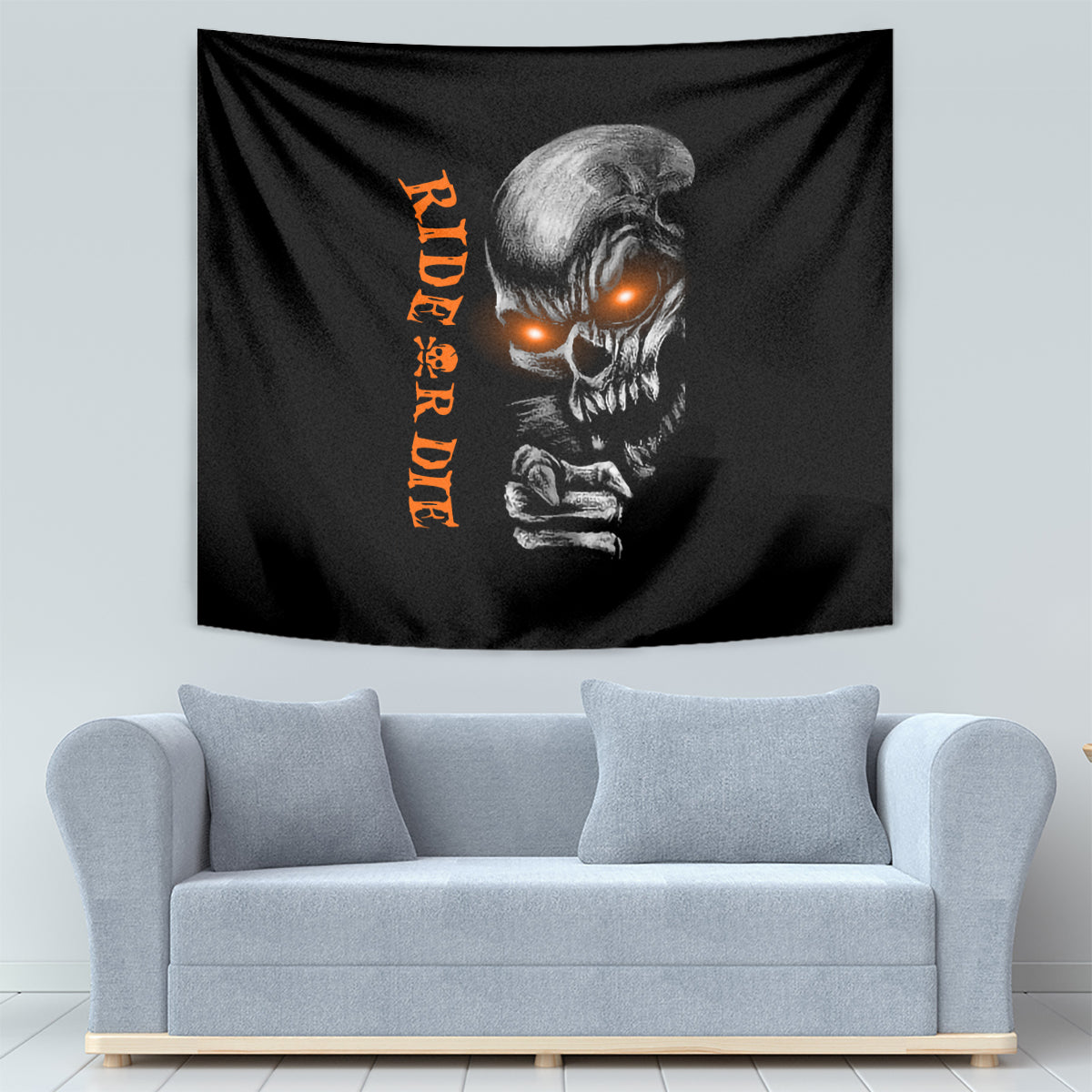 Skull Tapestry Ride Or Die - Wonder Print Shop
