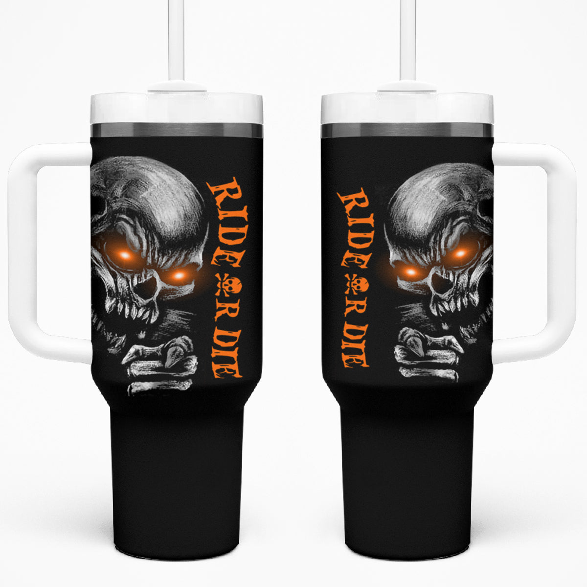 Skull Tumbler With Handle Ride Or Die - Wonder Print Shop