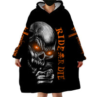 Skull Wearable Blanket Hoodie Ride Or Die - Wonder Print Shop