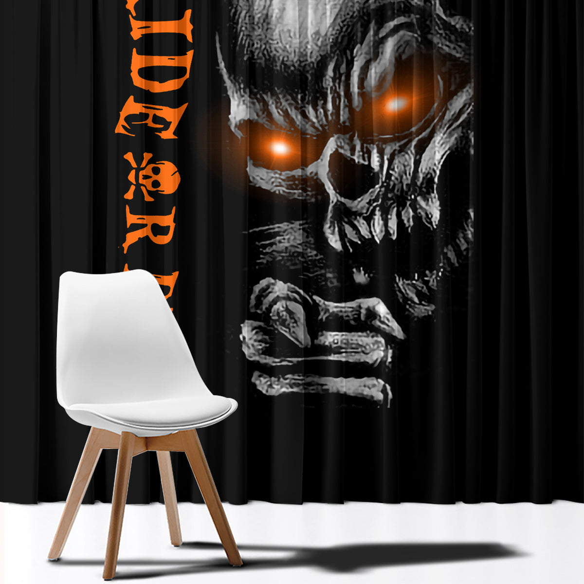 Skull Window Curtain Ride Or Die - Wonder Print Shop