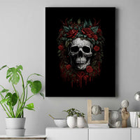 Skull Canvas Wall Art Red Rose - Wonder Print Shop