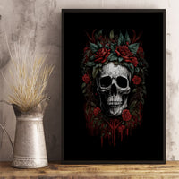 Skull Canvas Wall Art Red Rose - Wonder Print Shop
