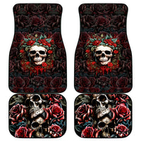 Skull Car Mats Red Rose - Wonder Print Shop