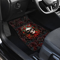 Skull Car Mats Red Rose - Wonder Print Shop