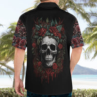 Skull Hawaiian Shirt Red Rose - Wonder Print Shop