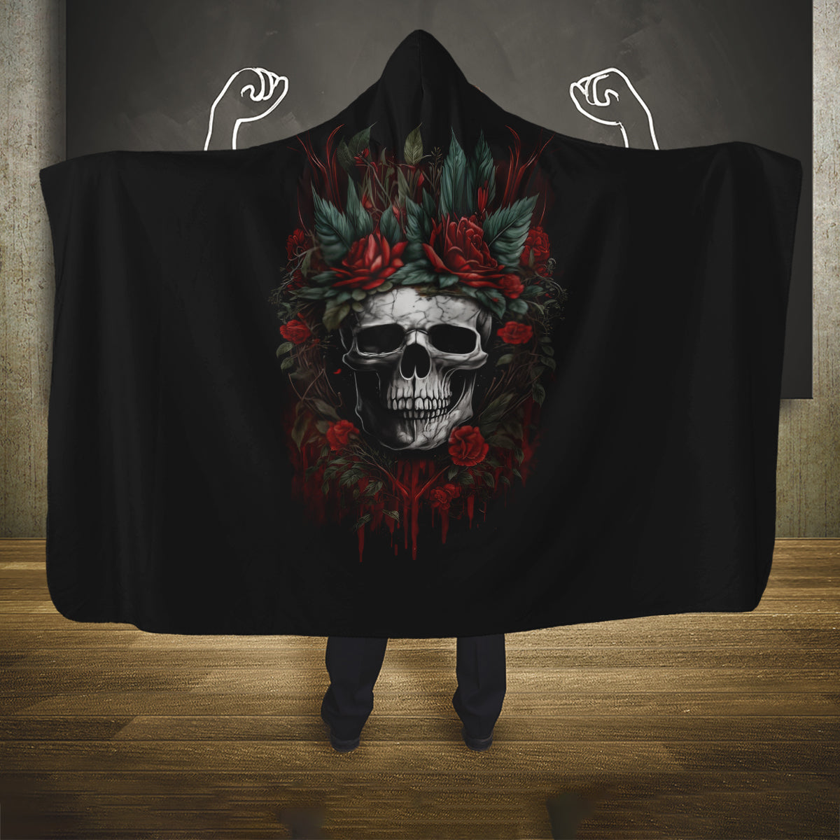 skull-hooded-blanket-red-rose