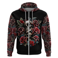 Skull Hoodie Red Rose - Wonder Print Shop