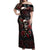 Skull Off Shoulder Maxi Dress Red Rose - Wonder Print Shop