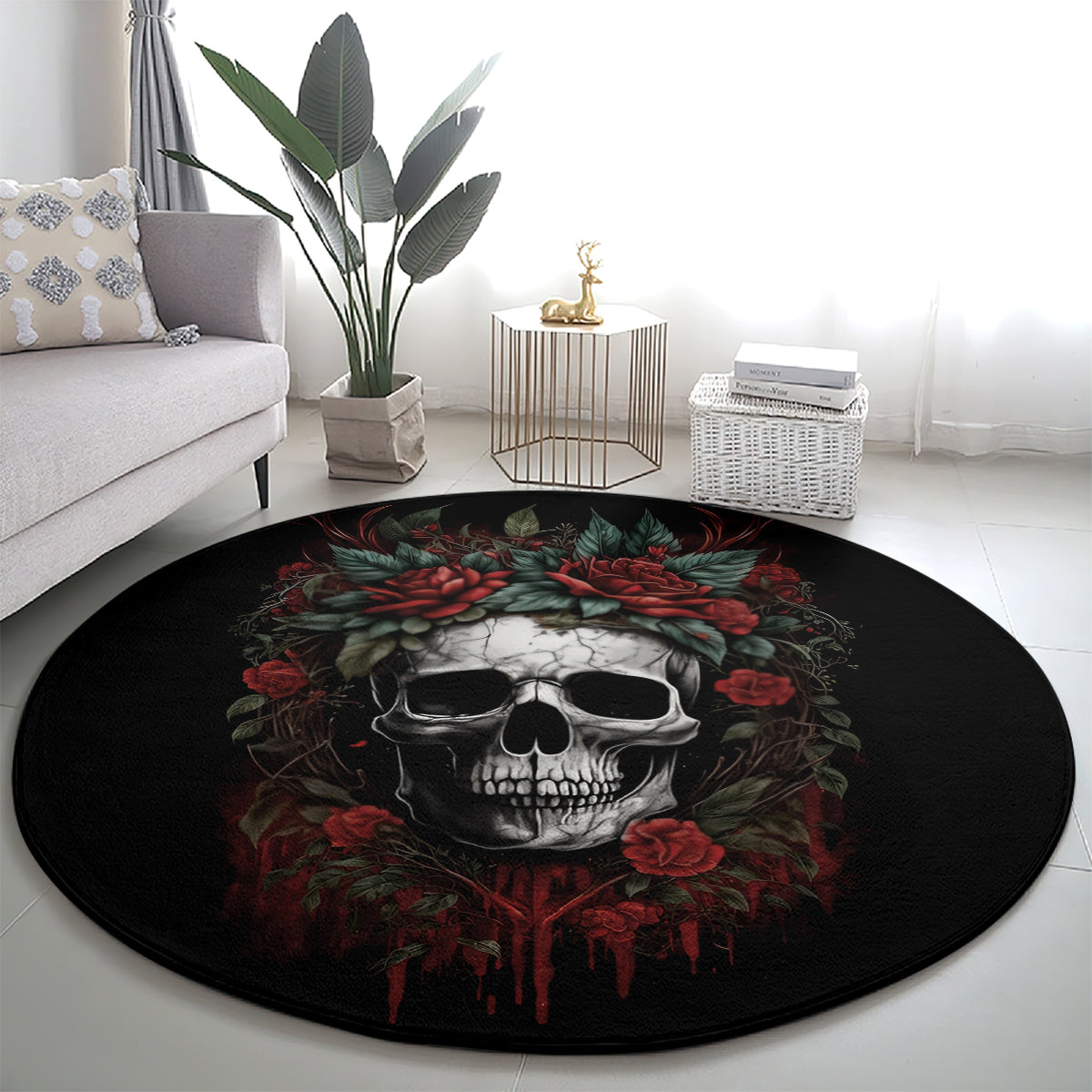 skull-round-carpet-red-rose