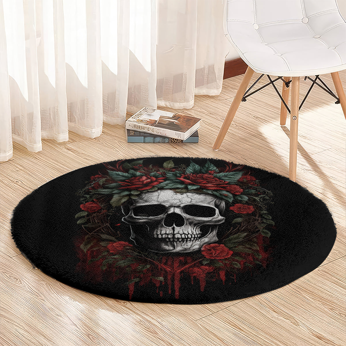 skull-round-carpet-red-rose
