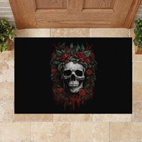 Skull Rubber Doormat Red Rose - Wonder Print Shop