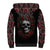 Skull Sherpa Hoodie Red Rose - Wonder Print Shop