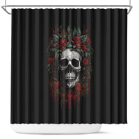 skull-shower-curtain-red-rose